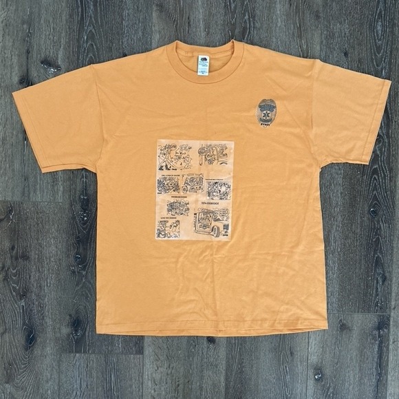 Vintage EMS Shirt Mens XL Orange Single Stitch Ambulance Medical Cartoon 90s - Picture 1 of 10